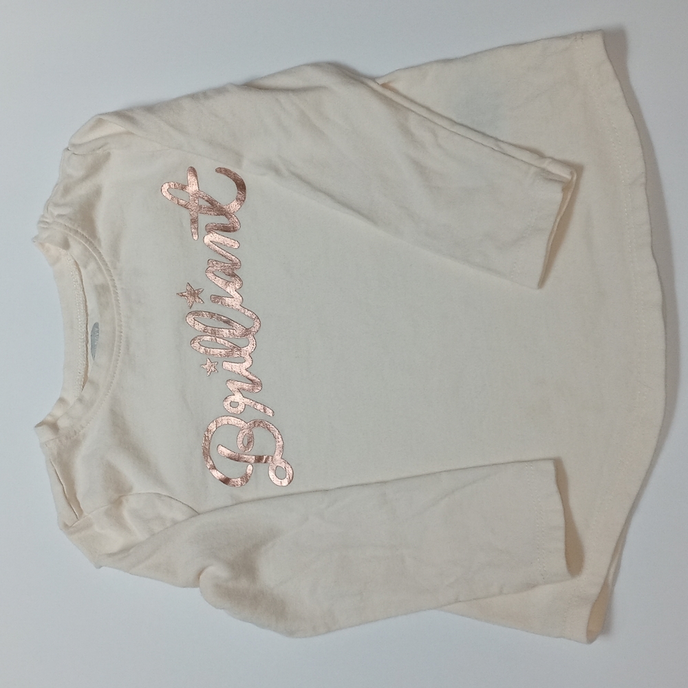 Old Navy 2T long sleeved cream colored graffic tee